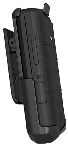 Holster for CAT S22 Flip Phone, Nakedcellphone Black [Rotating/Ratchet] Belt Clip Holder Case