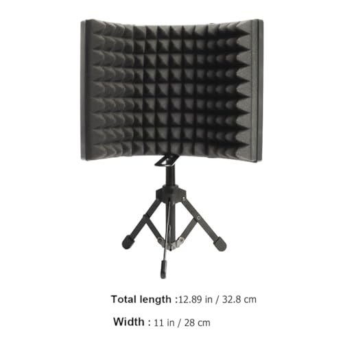 Cubierta Paravientos para Micrófono Toyvian con Escudo de Aislamiento de Tres Paneles Pequeño y Soporte de Escritorio, Filtro de Sonido Antirruido para Micrófono de Estudio de Grabación, Equipo de Tratamiento Acústico miniatura 2