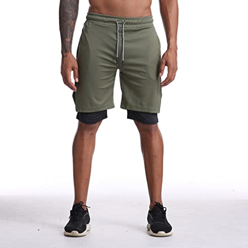 Shorts running 2 in 1 homme à séchage rapide pour gym et running