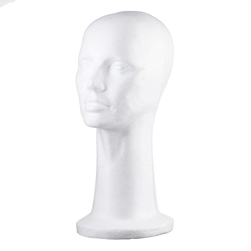 Dini Wigs Styrofoam Display Female Mannequin Long Neck Head 9 13 15 19 Inch For Wigs Hair Pieces Hats and Accessories (15 Inch)
