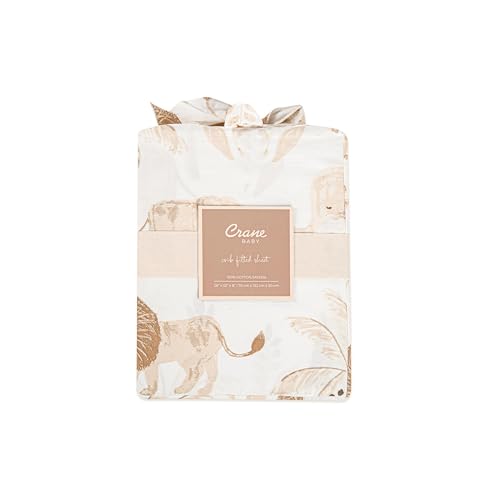 Image of Crane Baby Cotton Fitted Crib Sheet for Newborns & Infants (132 cm x 70 cm, Animal, Kendi Collection)