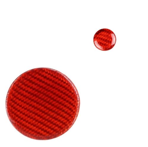 Image of Car Multimedia Audio knob Carbon Fiber Decal Decorative Accessories Compatible with Cadillac XT4 XT5 CT4 CT5 CT6 (red)