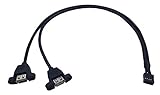 zdyCGTime 50CM 2xUSB 2.0 A Female Panel Mount to 10 Pin Header Motherboard Cable Adapter