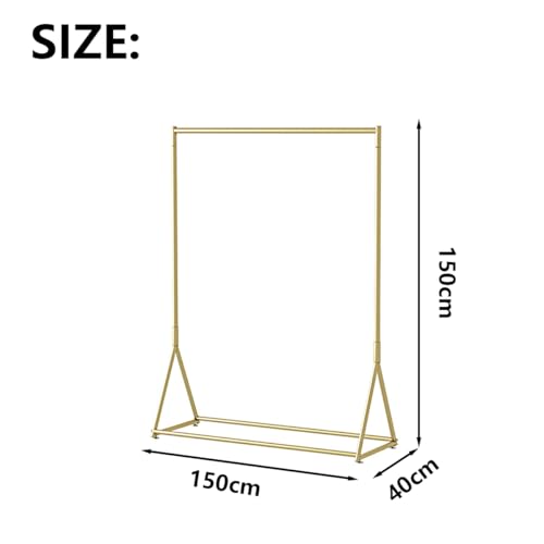 Portant robuste de style magasin de vêtements avec structure dorée stable
