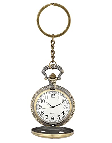 Image of AUGEN Premium Pocket Watch Metal Keychain Ship 2 Retro Vintage for Gifting With Key Ring Anti-Rust (Pack Of 1)