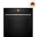 Bosch HBG7341B1, Serie 8 Smarter Einbau-Backofen, 60 x 60 cm, Made in Germany, Schwarz, Schmutzabweisend & Selbstreinigend, Air Fry, Bosch Assist Automatik, 3D Heißluft, Farb-Touchscreen & Bedienring