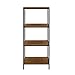 Caffoz 4 Tier Bookshelf Rustic Industrial Bookcase with Modern Open Shelves | RusticBrown Wood Look Accent Furniture Metal Frame | Media Storage Rack Shelf Unit | Living Room