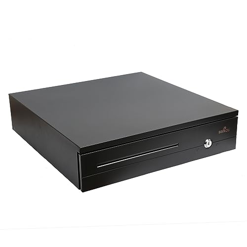 Image of Bestow Cash drawer Electronic Automatic & Manual Heavy Duty, Durable, Reliable Granted Metal Cash Drawer Drawer organiser storage for POS Support all POS Terminal (Black, 5.3Kg)6 NOTES / 3 Coin