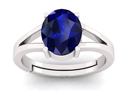 Bague saphir bleu naturel ajustable 10ct pour homme et femme Neelam Ceylan