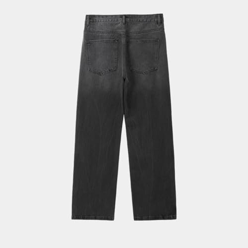 Jeans Pants Trousers Denim Autumn Gradient Black Micro Flared Men's Classic Loose Washed Tie Dye Wide Leg High2