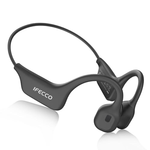 IFECCO Bone Conduction Headphones Bluetooth 5.3 - Open Ear Wireless Sport Headphones with Mic,IPX5 Waterproof Bone Conduction Earphones for Cycling Running Hiking