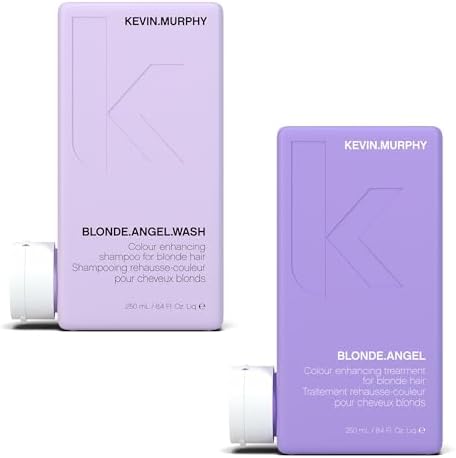 KEVIN.MURPHY BLONDE.ANGEL.WASH & BLONDE.ANGEL - Purple Shampoo for Blondes - Blonde Conditioner - Colour Enhancement Hair Care - Colour Safe - Paraben/Sulphate Free - 250 mL / 8.4 fl oz, 2 Pack