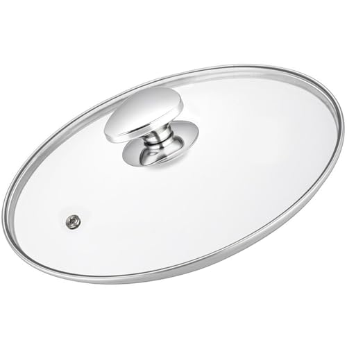 Glass Lid For Pots Pans and Skillets Clear tempered Glass Lid Replacement with Vent For Frying Pan Stock Pot Cast iron skillet 8 9.5 10.25 11 12 12.5 13.5 and 14 Inch Stainless Steel Covers