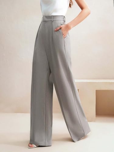 Image of KOTTY Trendy Beige High Rise Formal Straight Trousers for Women's Wardrobe Essential