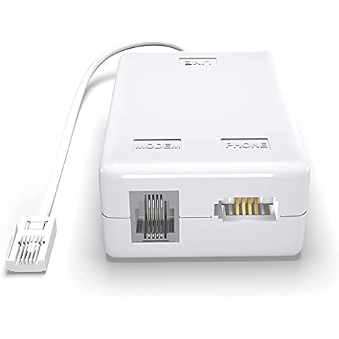 ASNQ ADSL Filter - Microfilter for Phone/Broadband BT Plug to RJ11 Connector - Broadband Filter for BT Sky Talktalk - BT Microfilter for Modem Telephone Fax - Internet and Telephone Splitter Cover
