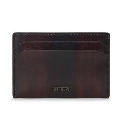 Tumi カードケース 公式 Nassau SLG スリムカードケース 正規品, バーニッシュドワイン, ミニマリスト、コンパクト。