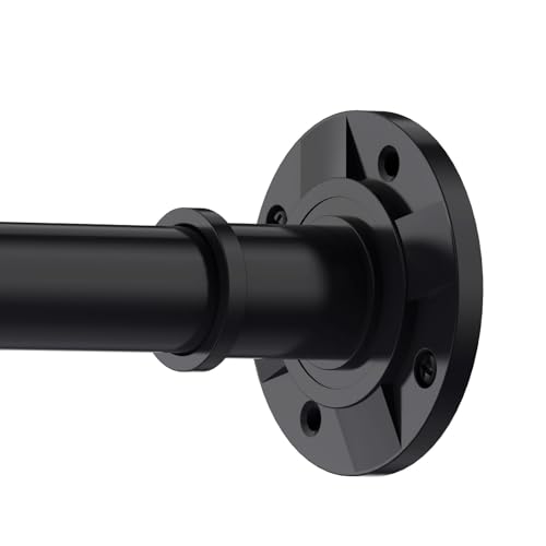 PadPure Duschvorhangstange Ohne Bohren 75-255cm Vorhangstange ausziehbare Teleskopstange, Verstellbare Spannstange für Badezimmer/Kleiderschrank,Schwarz