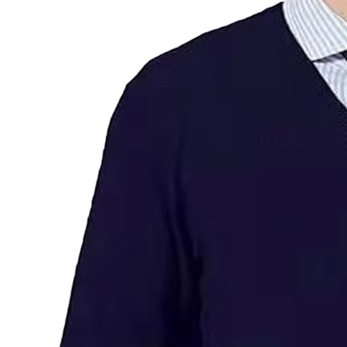 JEShifangjiusu Men's V-Neck Long Sleeve Pullover Casual Ribbing Edge Slim Fit Sweater Lightweight Breathable Sweater3