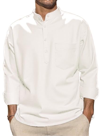 new-18 Cotton Men’s Kurta – Solid Short Style with Pocket and Chinese Neck-picture-30