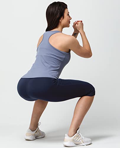 Mrignt Capri Leggings For Women, Knee Length Capris Leggings For Casual Yoga Exercise, Workout Capris With Pockets Navy #TOP4