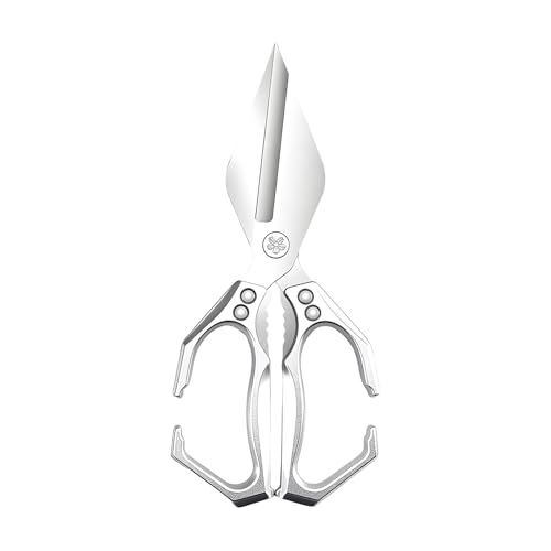Ciseaux de Cuisine - Ciseaux Multifonctions Tout Usage | Acier Inoxydable Lavable Lave-Vaisselle pour Désosser Volaille Poisson Légumes