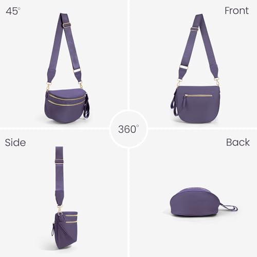 Image of hibear Checkered Crossbody Bag Spacious Bum Bags for Women Nylon Crossbody Fanny Packs Checkered Purse Belt Wallet