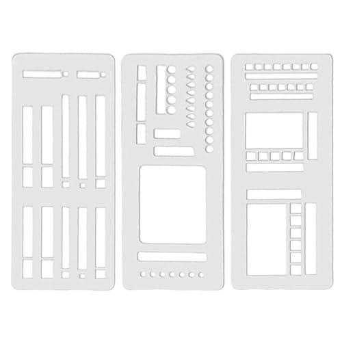 Handmade Flexible Record Template, 3PCS Transparent Planner Stencils Set for Bullet Journaling, Bookmark, Planning, Drawing, Banners, Lines, Lists, Planner Stamps, Habit Tracker, Dot Journal Stencil f