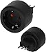 Produktbild Brennenstuhl Reisestecker/Reiseadapter (Reise-Steckdosenadapter zum Anschluss elektrischer Geräte mit Schutzkontakt Stecksystem in Ländern mit italienischem Stecksystem) schwarz