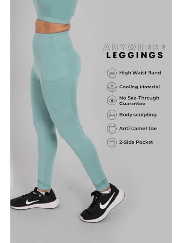 Image of High Waisted Leggings for Women with Side Pockets, Squat-proof, Gym Legging, Bottom Sportswear for Girls & Women, Medium Compression, Stretchable Tight with Premium Fabric