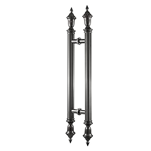 Poignée de porte de grange coulissante double face noire style européen 150x110 cm