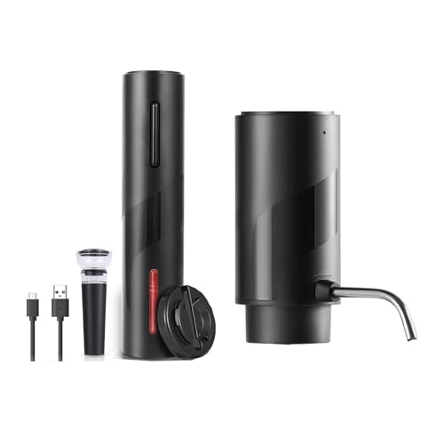 Aireador de vino recargable y juego de sacacorchos eléctrico adecuado para varias botellas de apertura eléctrica