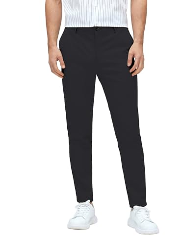 Image of AVANOVA Men's Classic Dress Pants with Side Pockets | Solid Tapered Suit Trousers, Business Formal Office Wear Regular Fit Pants, Stretchable Blend Slim Carrot Fit (Trouser 255)