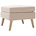 vidaXL Repose-Pied Tabouret de Salon Repose-Pied de Salle de Séjour Meuble de Salon Pouf de Salle de Séjour Maison Intérieur Crème Tissu