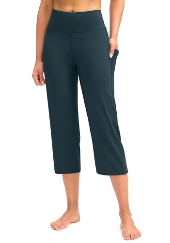 Image of G Gradual Capri Pants for Women High Waist Workout Yoga Pants with Pockets Tummy Control Leggings Crop Straight