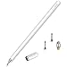 Mixoo - Penna stilo per tablet, pennino capacitivo per iPad, con tappo magnetico e punte di ricambio per tutti i dispositivi Apple iPad/iPhone/Android/Microsoft touchscreen, colore: Bianco