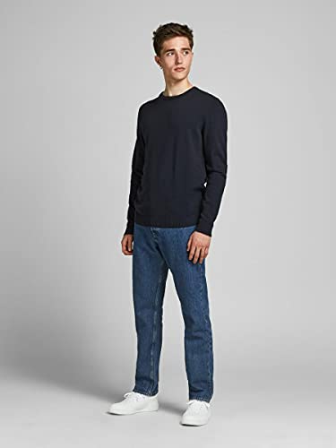 JACK & JONES Homme Col Rond Jjebasic Knit Crew Neck Noos Pull, Manche Longue,Bleu (Navy Blazer), L EU - Image 6
