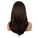 MapofBeauty 20 Inch/50 cm Long Layered With Bangs Straight Synthetic fiber Shoulder Length Hair for Daily Use or Party Wig (Brown)