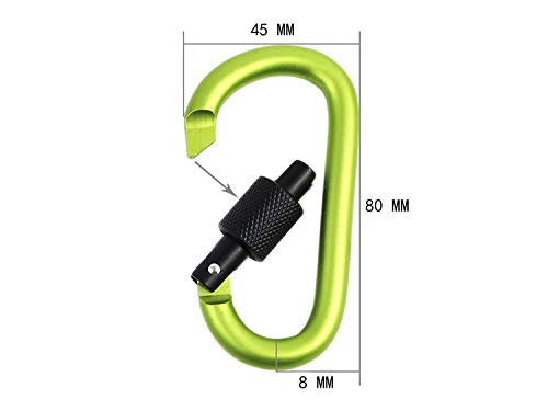 Onwon Aluminum Carabiner D-Ring Locking Key Security Camping Climbing Hiking Keychain (10 PCS)