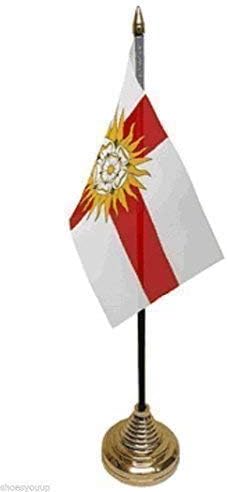 West Riding of Yorkshire Polyester Table Desk Flag 6" X 4" Gold Base