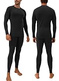 DAVID ARCHY Conjunto Térmico Hombre Ropa Interior Térmica Running Esquí Ciclismo Fitness Tejido de Mezcla de Viscosa, poliacrílico y algodón Absorbe la Humedad para 0 °C a 10 °C