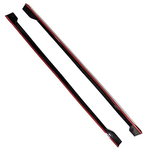 Twdret Side Skirts Extensions Compatible With 2021+ Camry, Rocker Panel Lip Splitter Trd Style Glossy Black With Red Line #TOP3