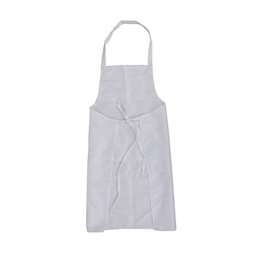 Tinksky Tablier de Cuisine Halter neck Style Sans manches Cuisine Tablier de cuisine avec poche(Blanc)