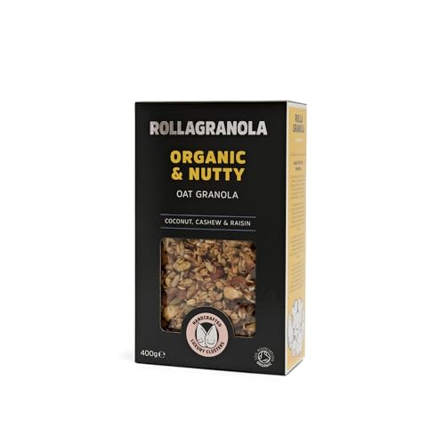 Rollagranola Organic & Nutty - 100% Natural, Free of Cereal, Gluten-Free, Vegan with No Added Refined Sugar - Handcrafted in The UK