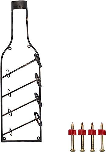 Soporte de Vino Retro para Pared 4 Botellas Bronce miniatura 1
