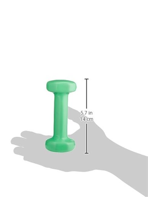 Sammons Preston Vinyl-Coated Iron Dumbbells, 1-Pound, Pair, Soft Easy-Grip Dumbbell Weights for Strength Training, Muscle Toning, Body Rehabilitation, and Physical Therapy, Home, Gym, and Clinical Use