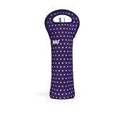 Built NY 1B-MNV Insulated Neoprene Wine/Water Bottle Tote, Mini Dot Navy