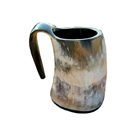 THE ANTIQUE HOUSE 3 Inches Viking Drinking Horn Mug for Beer Mead Wine Vintage Style Beer Cup Best Gifting Item Cover