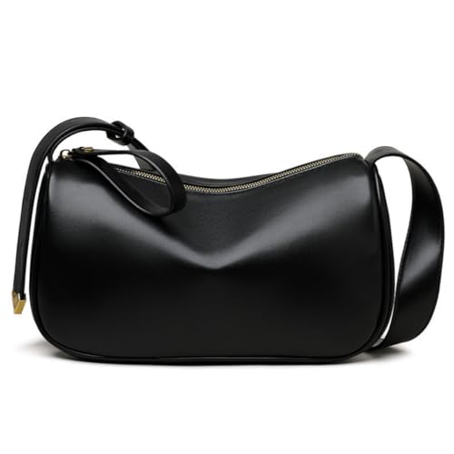 FLYMANN Women handbag crossbody,girl's sling bag Vegan Leather with Adjustable Strap (Black)