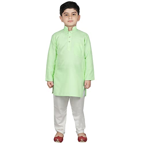 Image of SG YUVRAJ Raw Silk Kurta Set for Boys