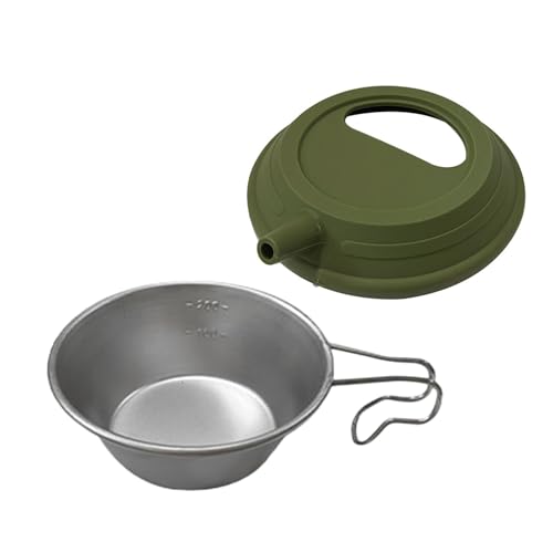 Stainless Steel Camping Mug with Folding Handle and Silicone Lid - Perfect for Hot and Cold Drinks